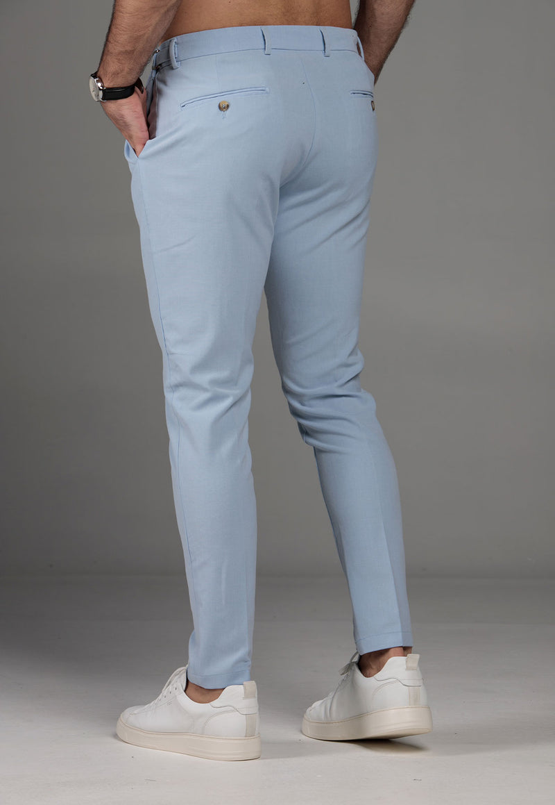 Calça Alfaiataria com Ajuste Azul Claro Skinny