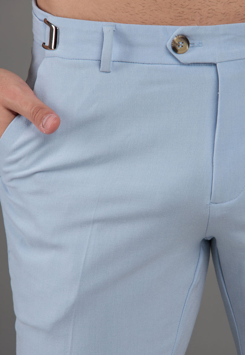 Calça Alfaiataria com Ajuste Azul Claro Skinny