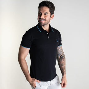 Camisa Polo Reserva Friso Duplo Preta