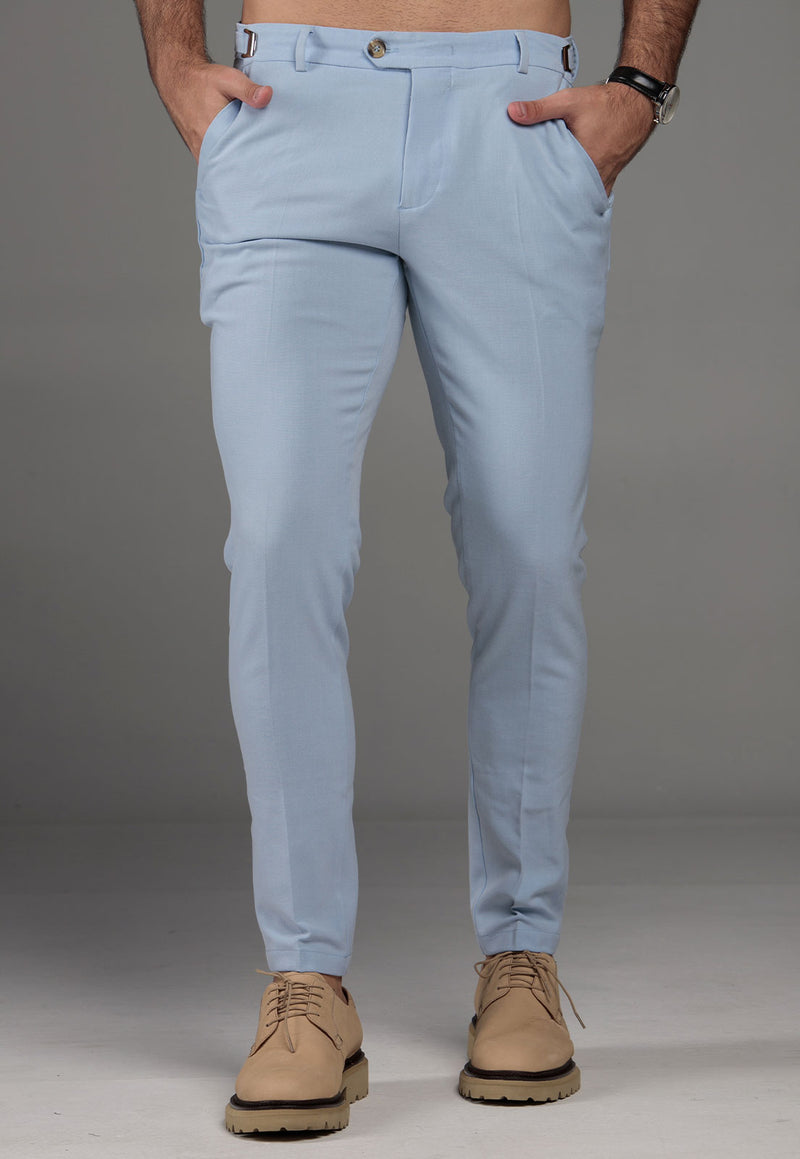 Calça Alfaiataria com Ajuste Azul Claro Skinny