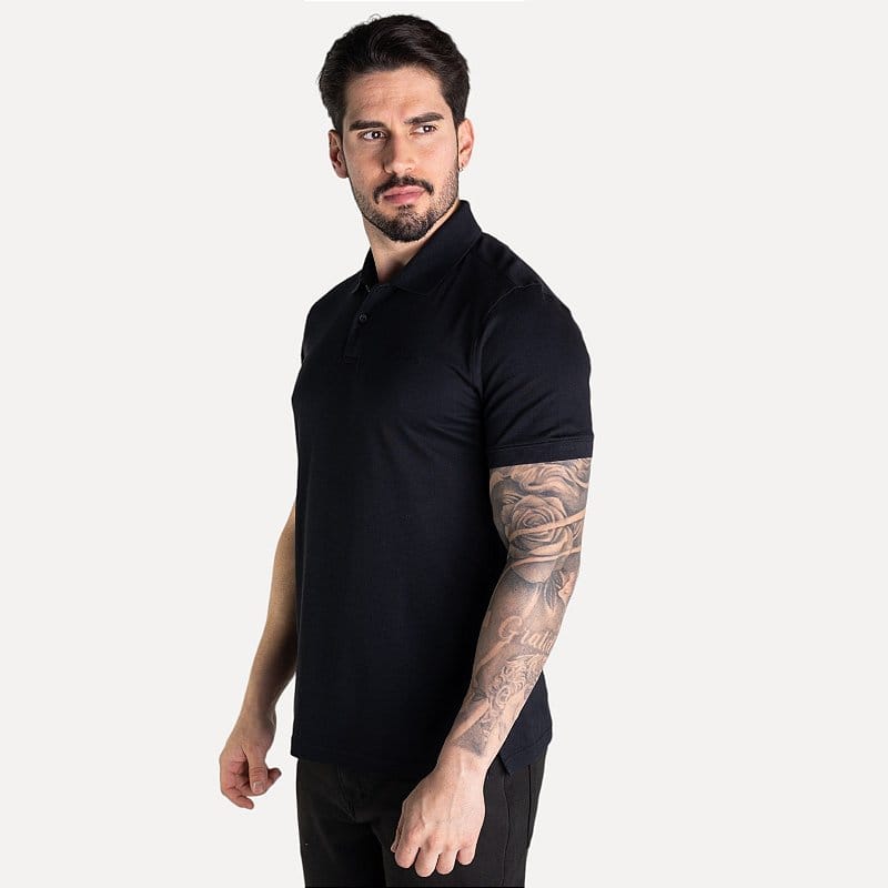 Camisa Polo Calvin Klein Liquid Touch Preta