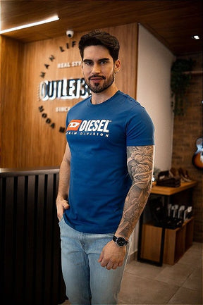 Camiseta Diesel Logo Azul Royal