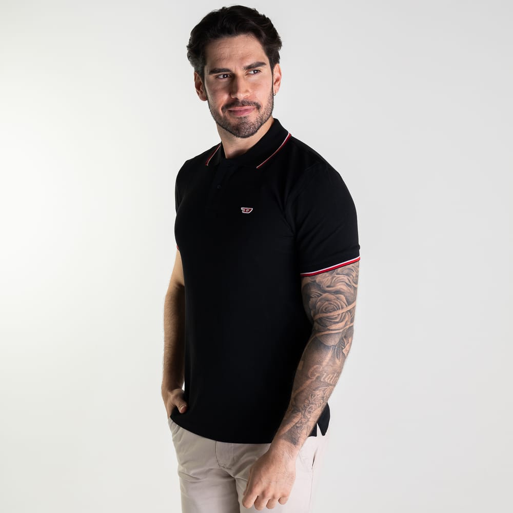 Camisa Polo Diesel D Preta