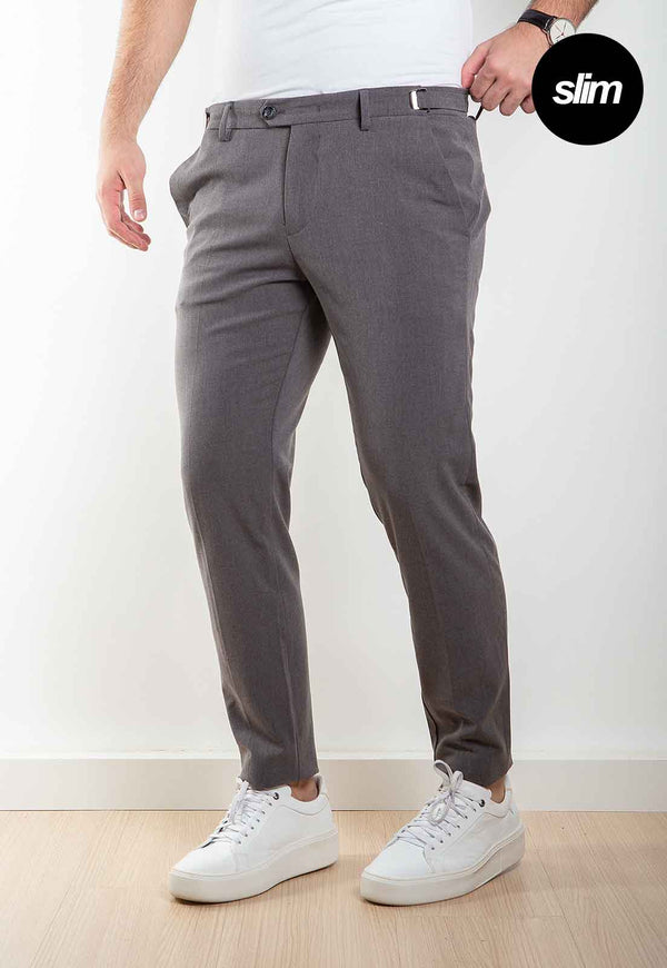 Calça Alfaiataria com Ajuste Chumbo Slim