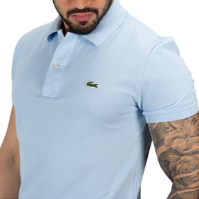 Camisa Polo Lacoste Petit Piquet Azul Claro