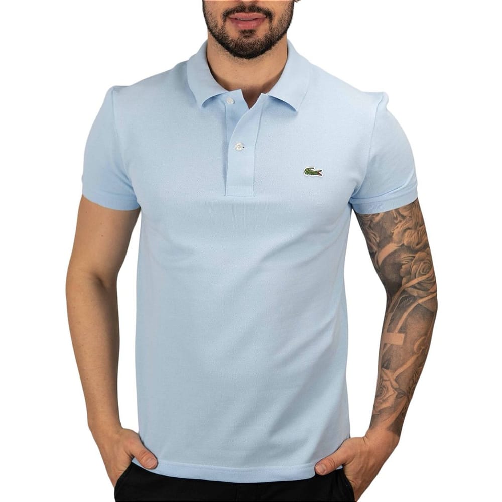 Camisa Polo Lacoste Petit Piquet Azul Claro