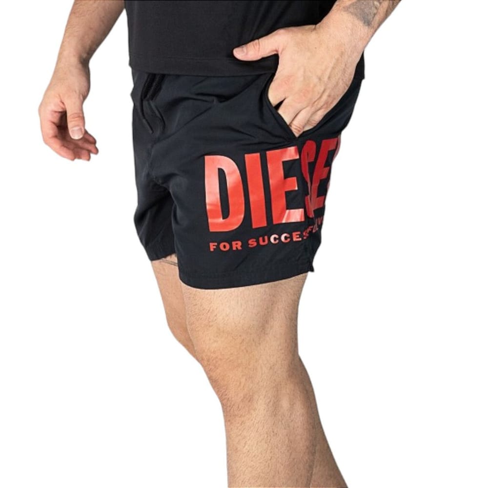 Shorts Diesel Logo Sucess Preto