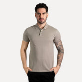 Camisa Polo Calvin Klein Básica Cáqui