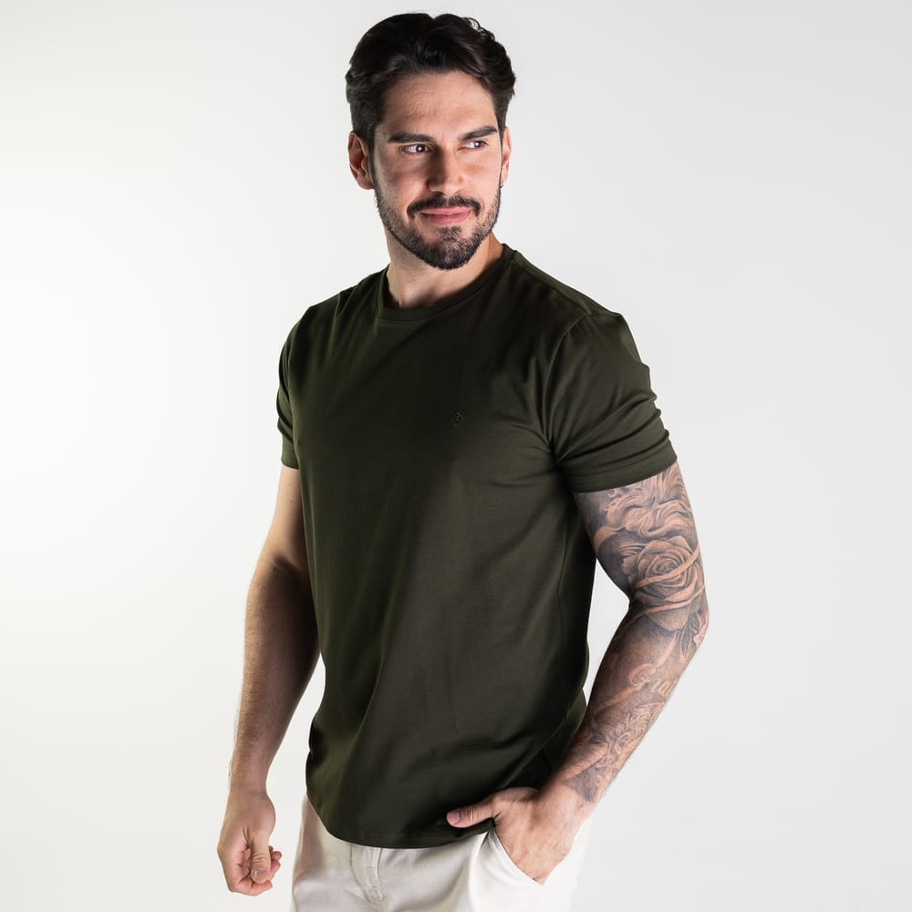 Camiseta Forum Básica Cotton Verde Militar