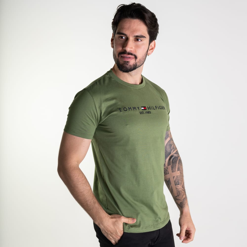 Camiseta Tommy Hilfiger 1985 Verde Oliva