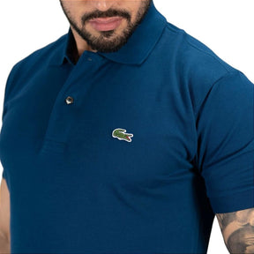 Camisa Polo Lacoste Petit Piquet Azul Marinho