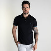 Camisa Polo Reserva Friso Duplo Preta