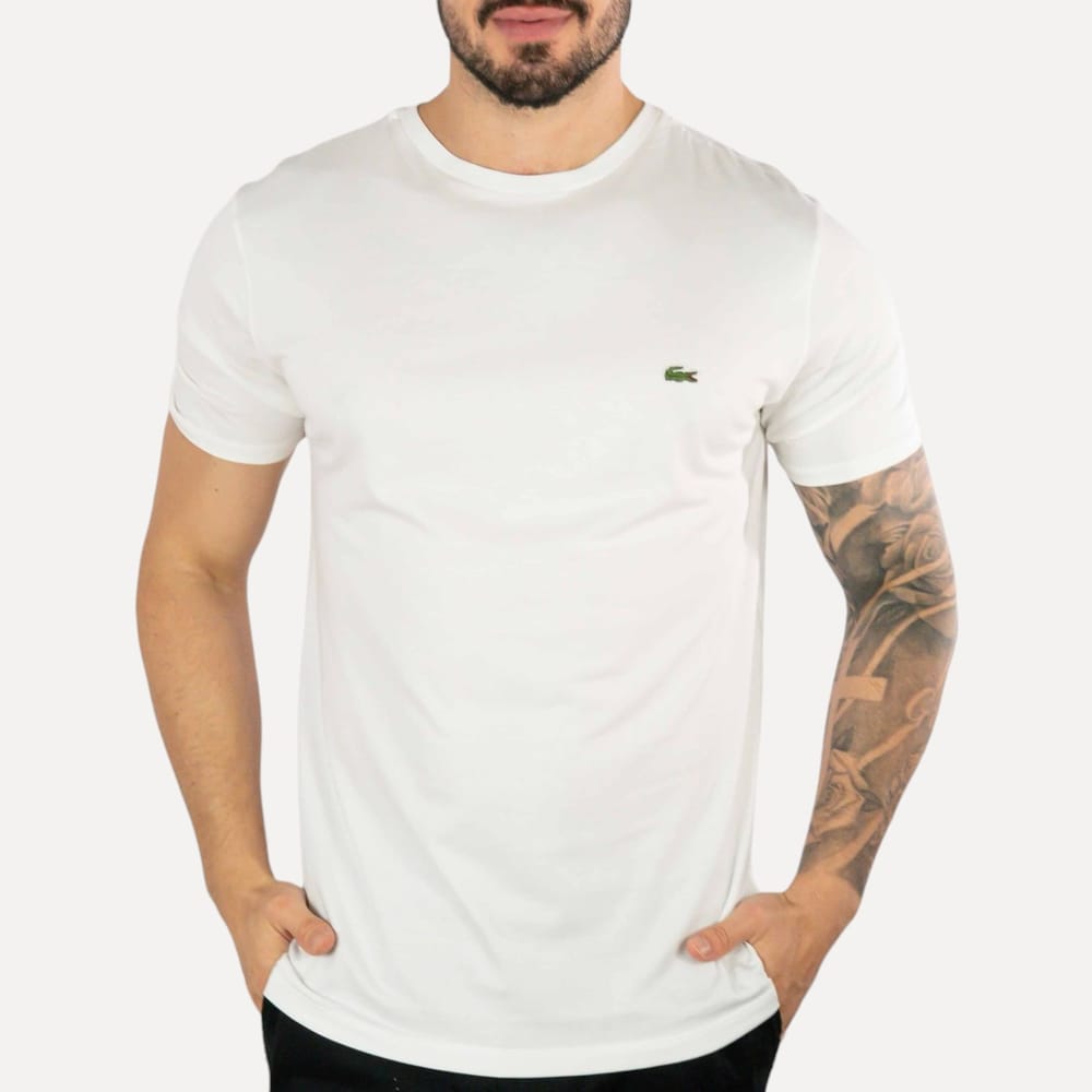 Camiseta Lacoste Algodão Pima Branca