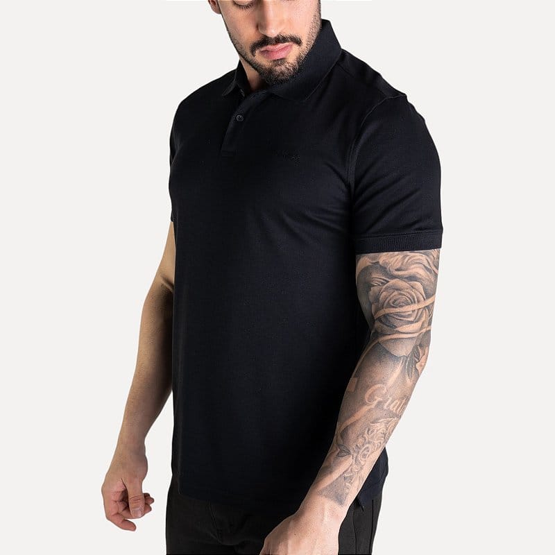 Camisa Polo Calvin Klein Liquid Touch Preta