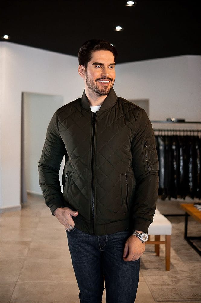 Jaqueta Calvin Klein Bomber Verde Oliva