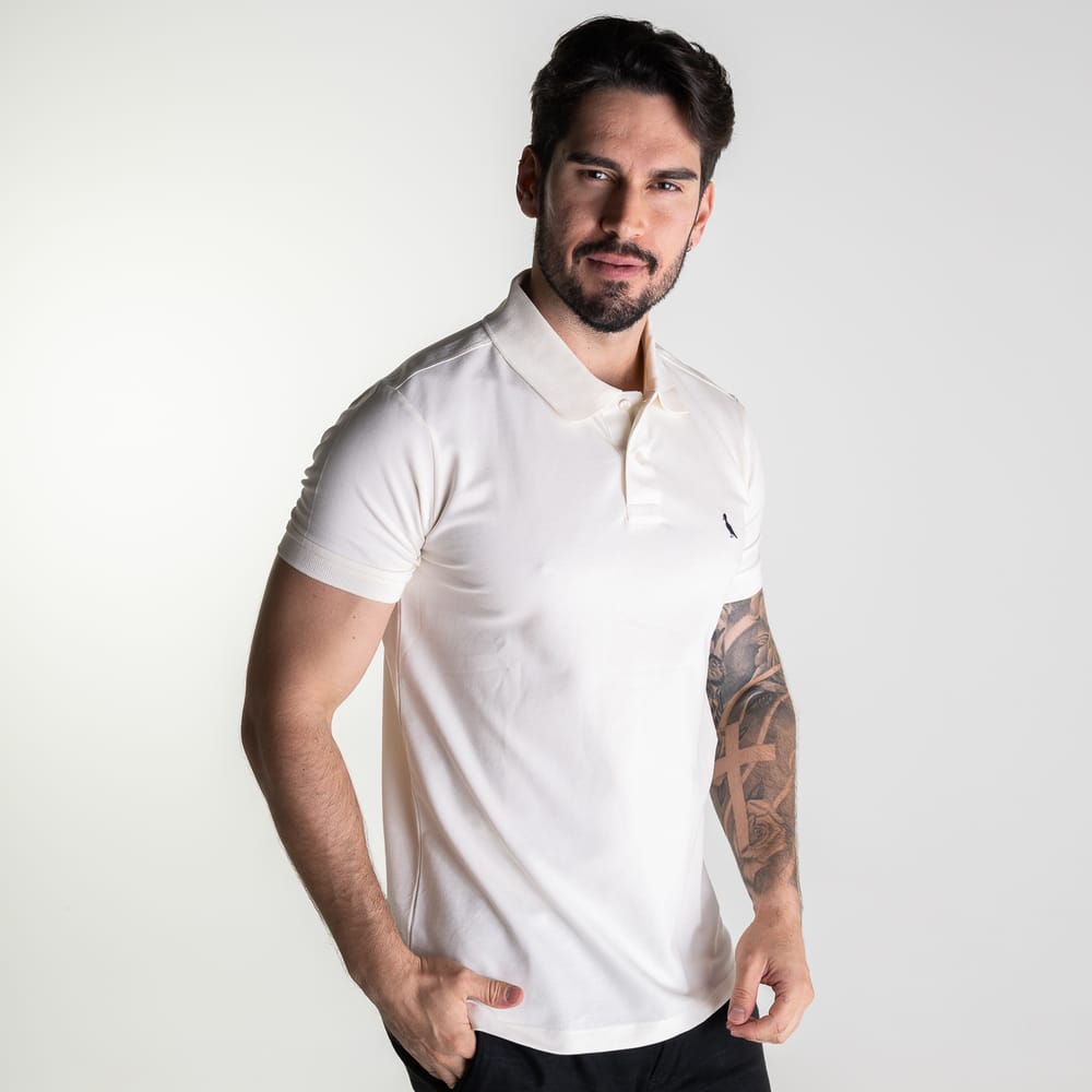 Camisa Polo Reserva Piquet Off White