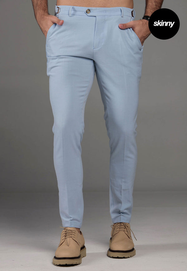 Calça Alfaiataria com Ajuste Azul Claro Skinny