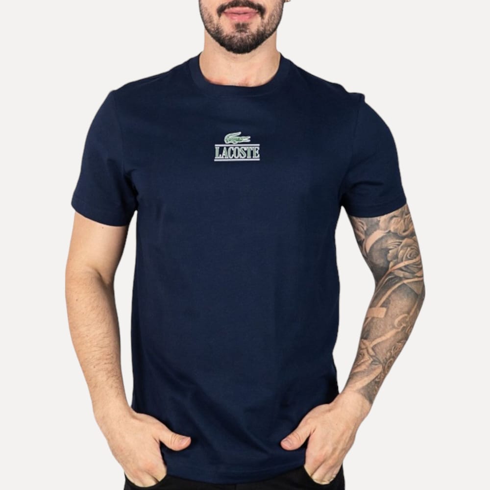 Camiseta Lacoste Algodão Azul Marinho