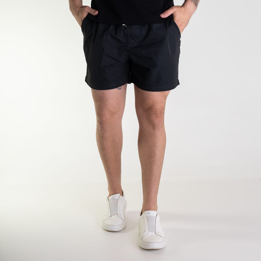 Shorts Beach Reserva Textura Liso Preto