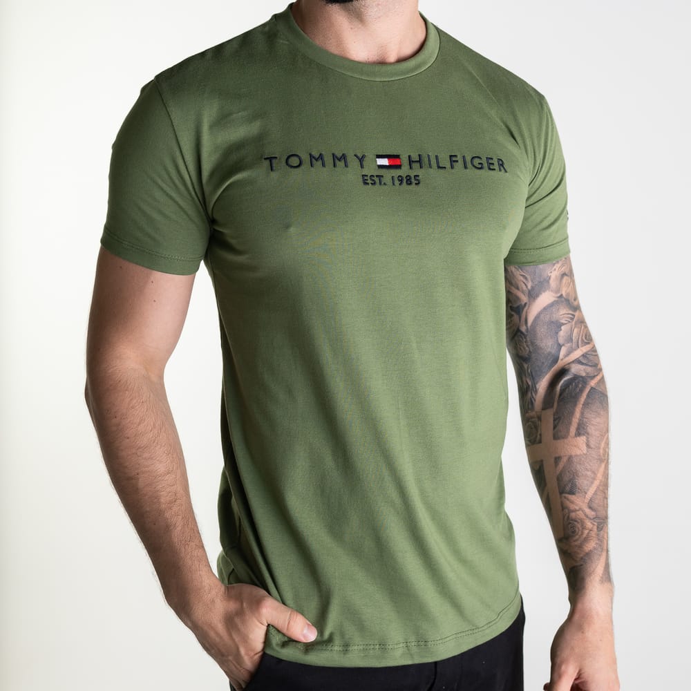 Camiseta Tommy Hilfiger 1985 Verde Oliva