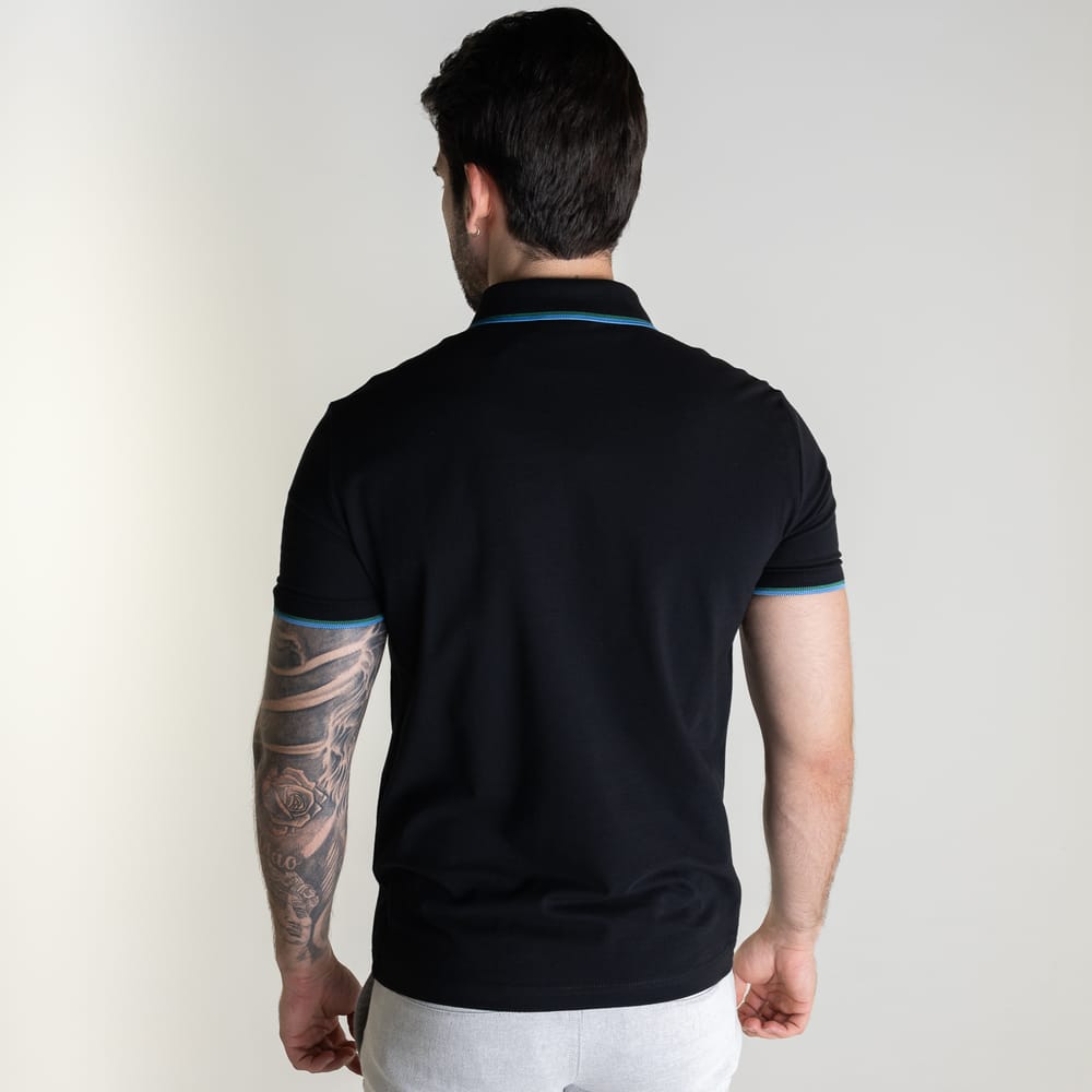 Camisa Polo Reserva Friso Duplo Preta