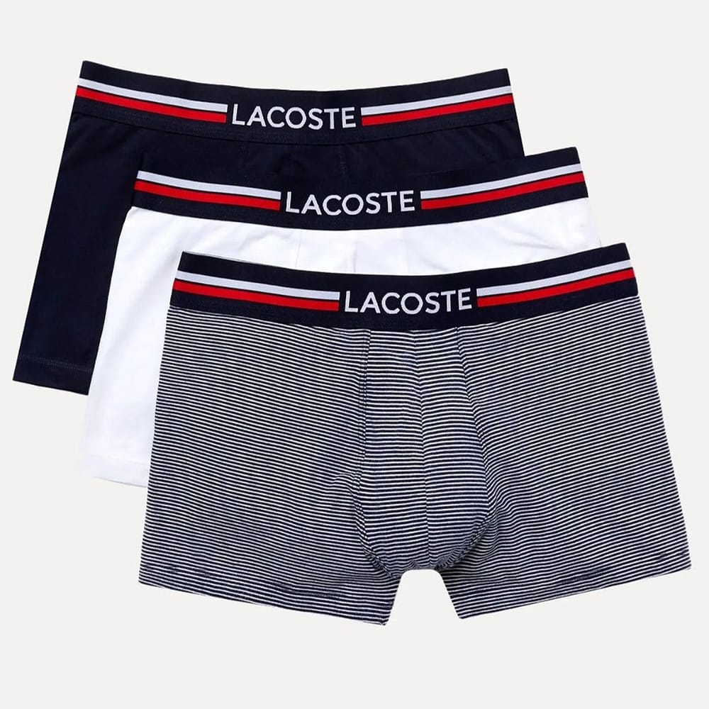 Pack 3 Cuecas Lacoste Cotton Stretch