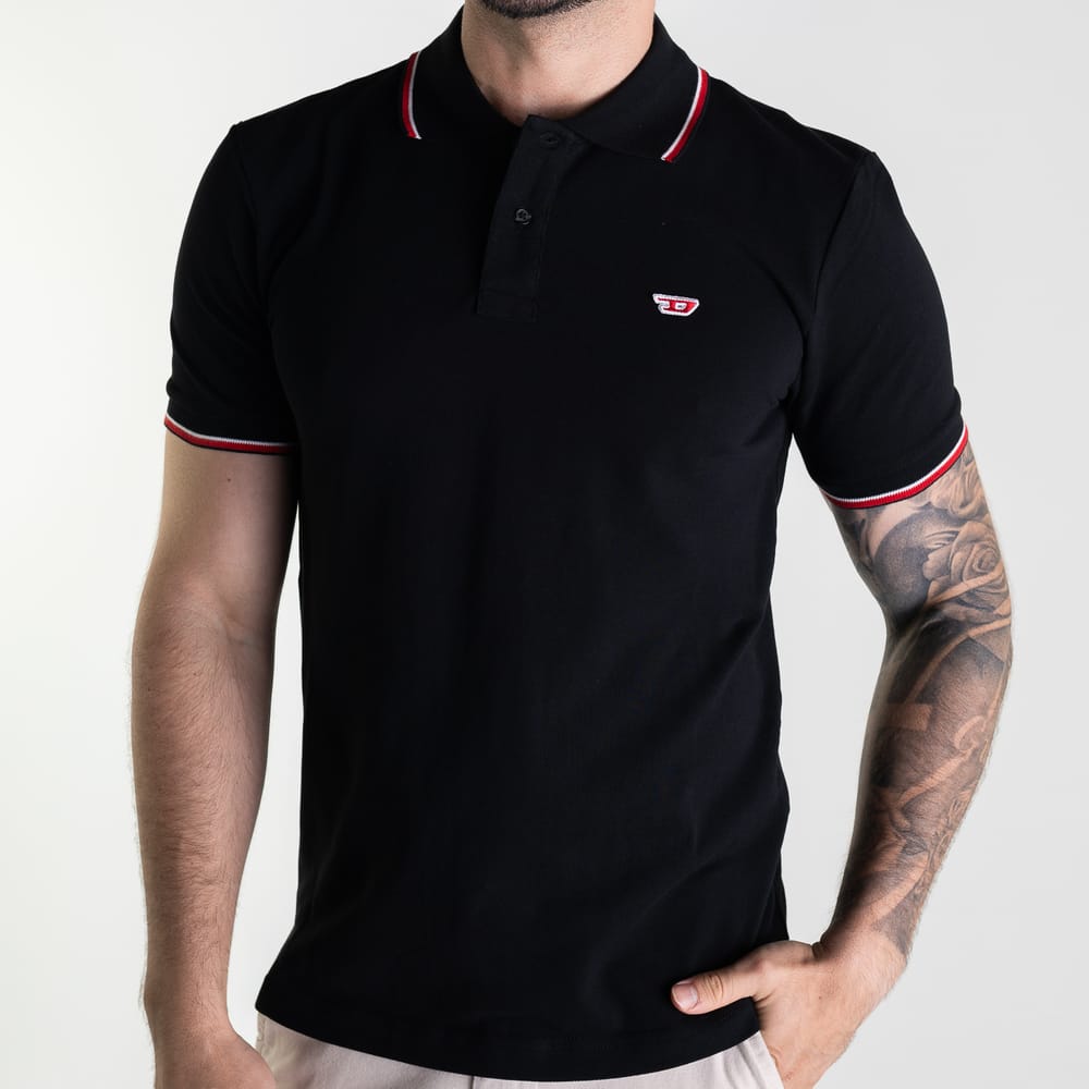 Camisa Polo Diesel D Preta