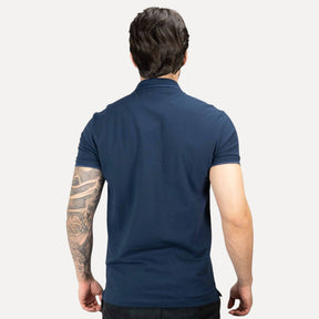 Camisa Polo Calvin Klein Relevo Azul Marinho