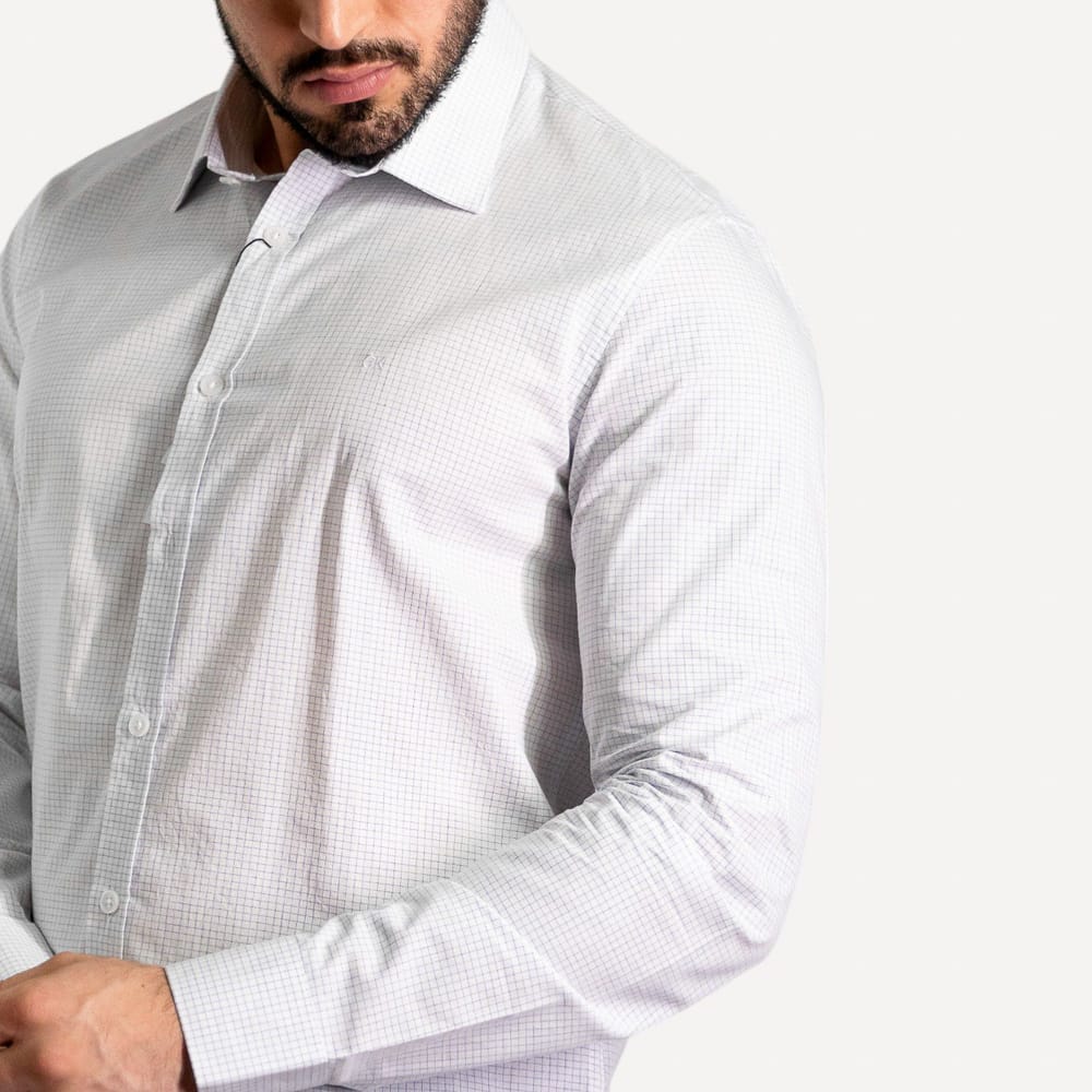 Camisa Calvin Klein Slim Fit Fio Branca