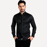 Camisa Flex Regular Fit Tommy Hilfiger Preta