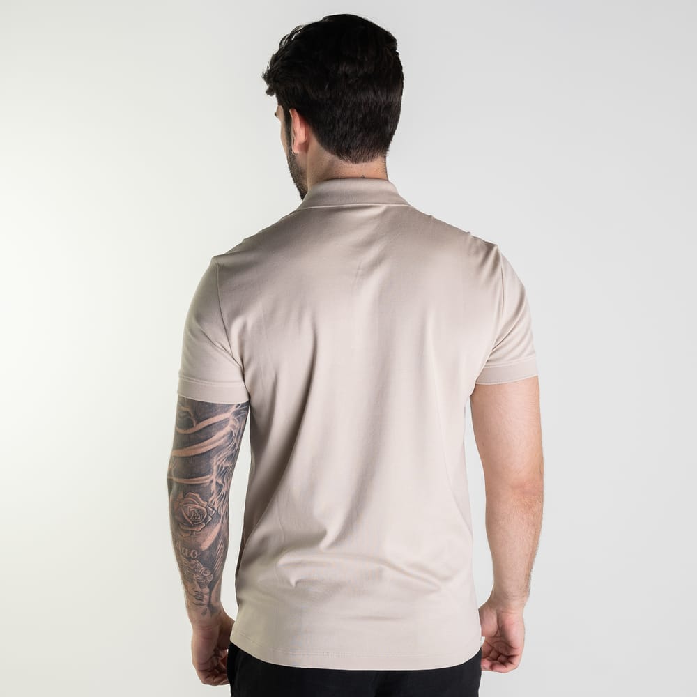 Camisa Polo Aramis Interlock Algodão Pima Bege