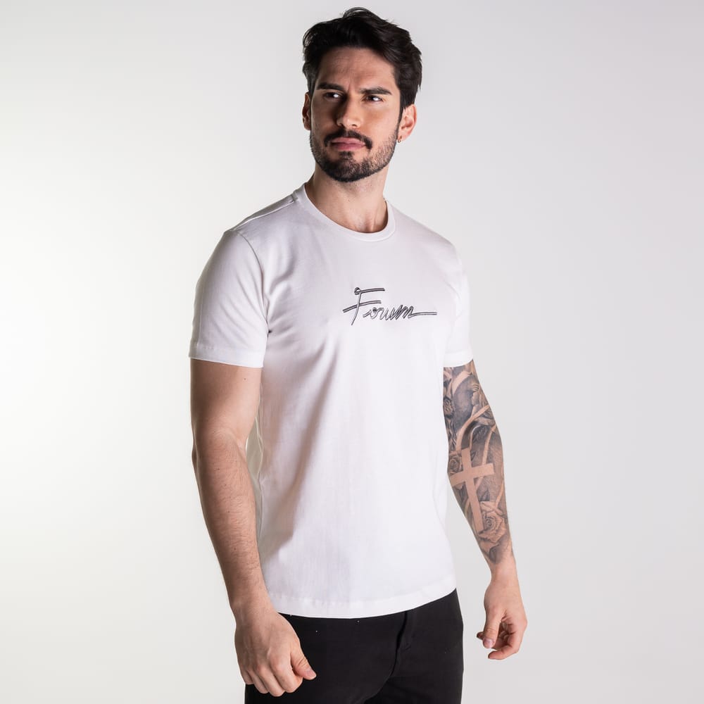 Camiseta Forum Piquet Embroidery Off White