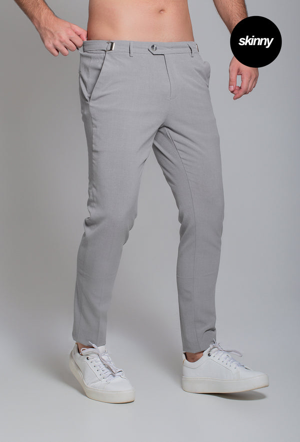 Calça Alfaiataria com Ajuste Cinza Skinny
