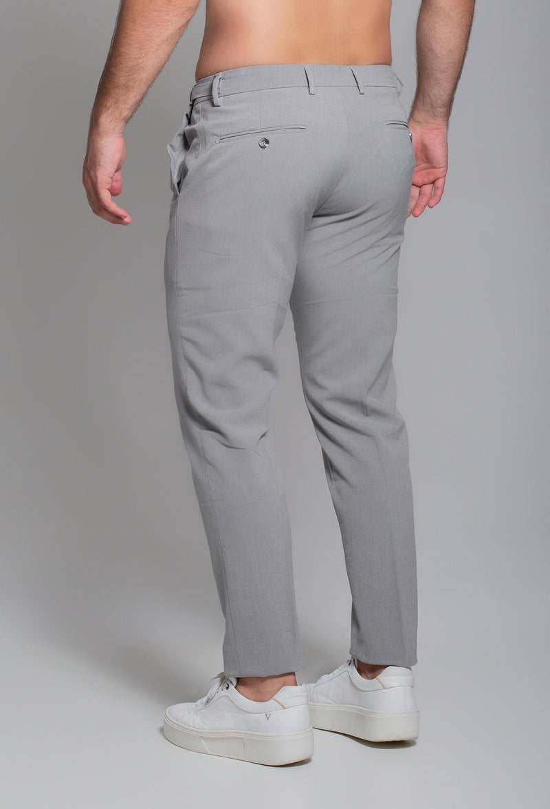Calça Alfaiataria com Ajuste Cinza Slim