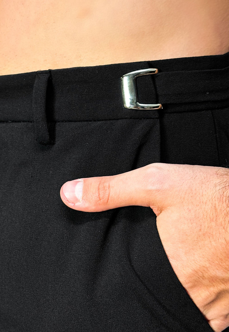Calça Alfaiataria com Ajuste Preta Slim