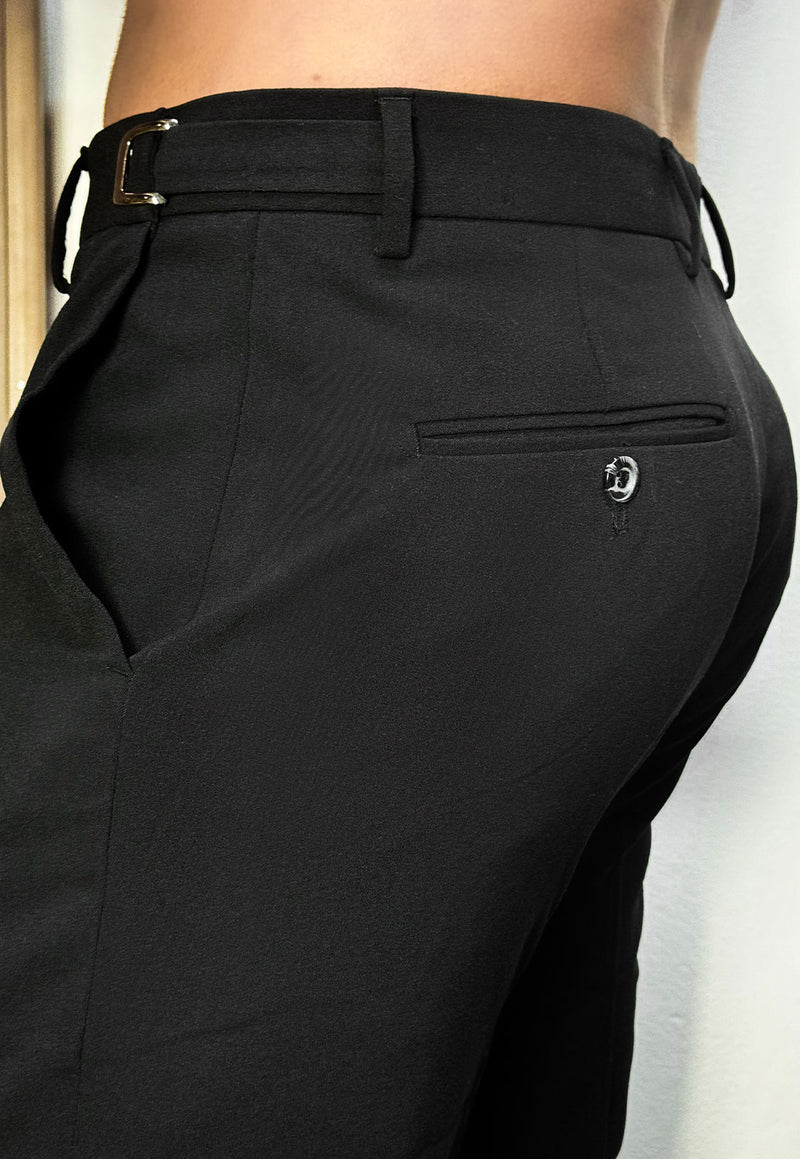 Calça Alfaiataria com Ajuste Preta Slim