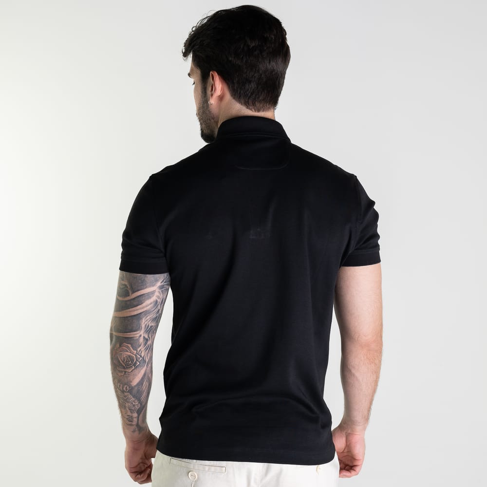 Camisa Polo Aramis Zíper Pima Preta