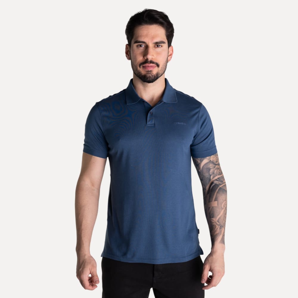 Camisa Polo Calvin Klein Liquid Touch Azul Marinho