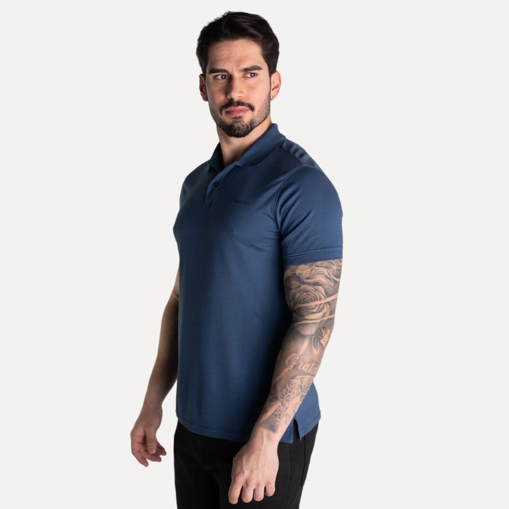 Camisa Polo Calvin Klein Liquid Touch Azul Marinho