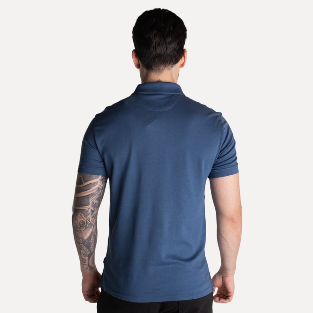 Camisa Polo Calvin Klein Liquid Touch Azul Marinho