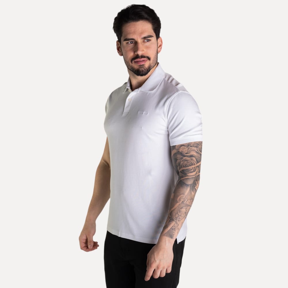 Camisa Polo Calvin Klein Liquid Touch Branca