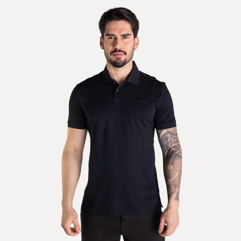 Camisa Polo Calvin Klein Liquid Touch Preta