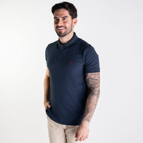 Camisa Polo Reserva Piquet Azul Marinho