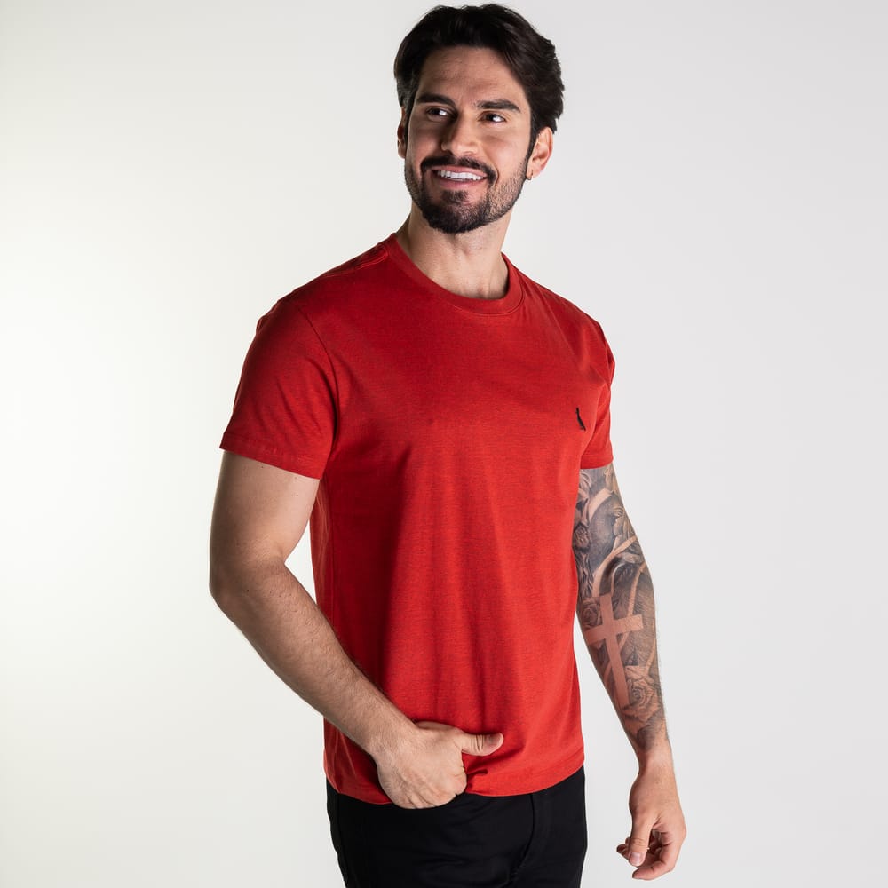 Camiseta Básica Reserva Mescla Vermelha