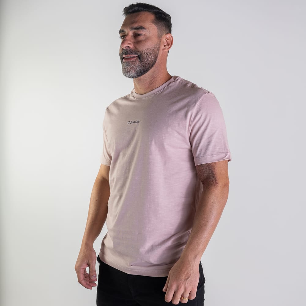 Camiseta Calvin Klein Flamê Rosa Claro