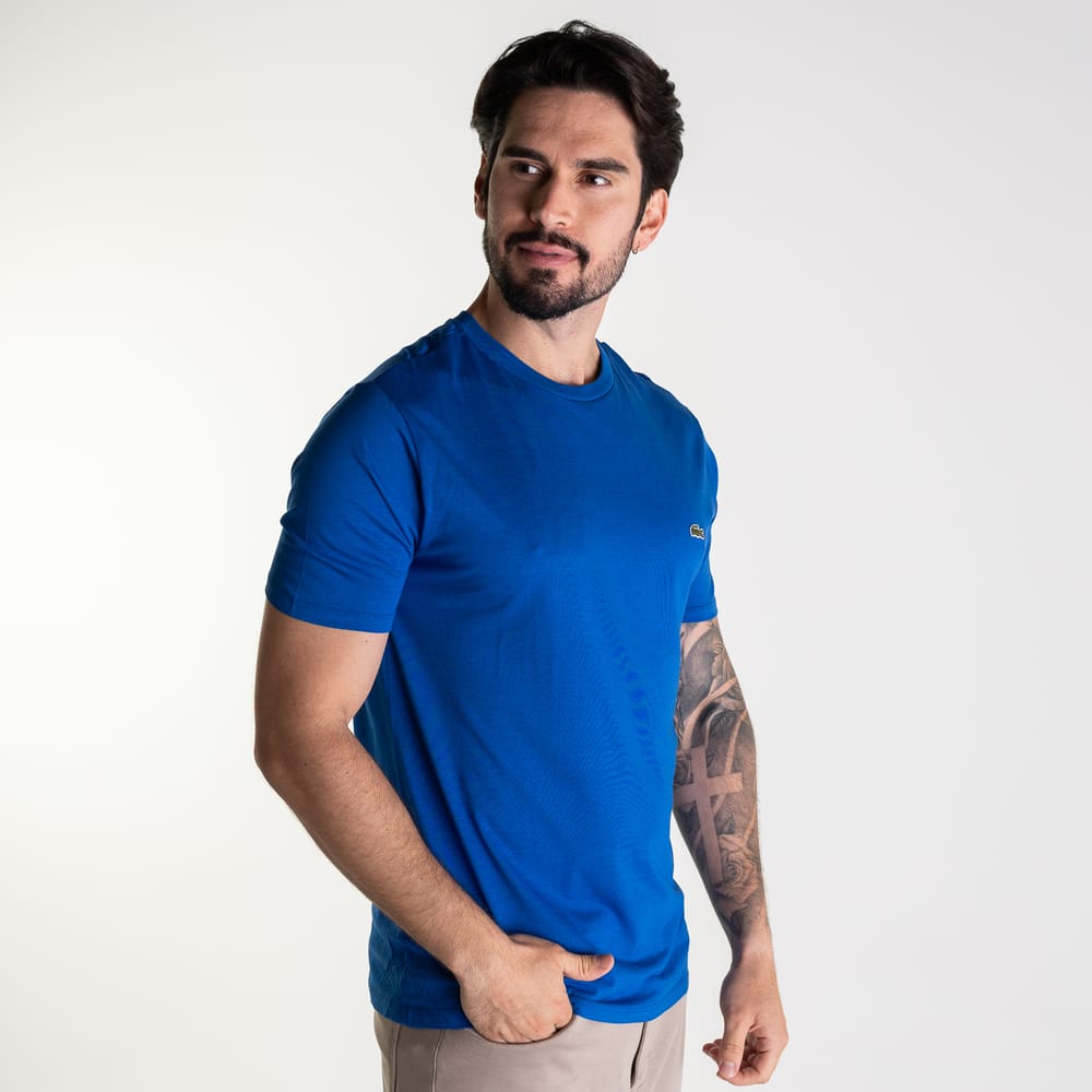 Camiseta Lacoste Algodão Pima Azul