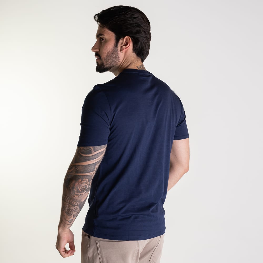 Camiseta Lacoste Algodão Pima Azul Marinho