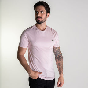 Camiseta Lacoste Algodão Pima Rosa Claro