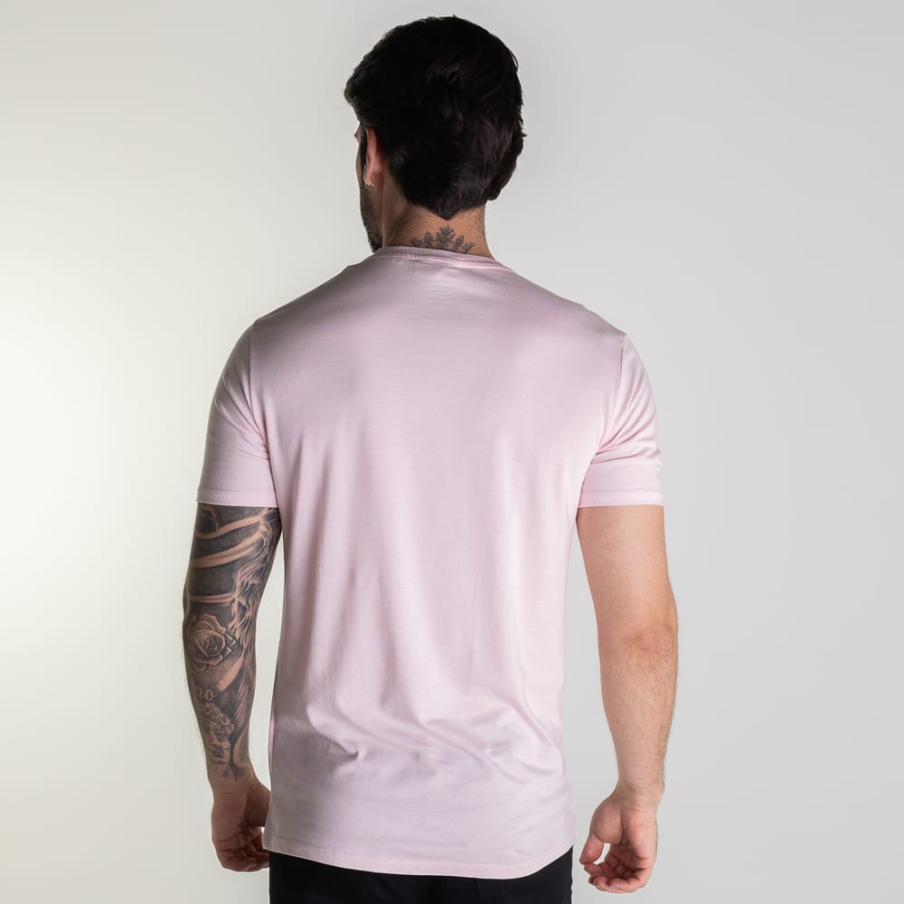 Camiseta Lacoste Algodão Pima Rosa Claro