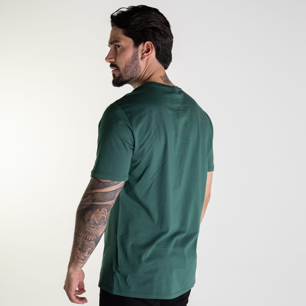 Camiseta Lacoste Algodão Pima Verde Militar